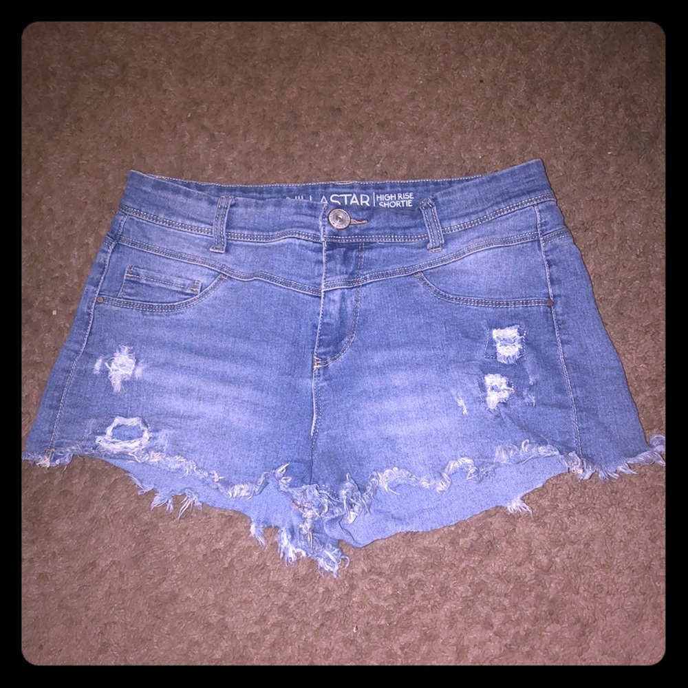 High Rise Shorty Jean Shorts